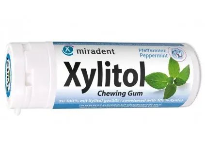 Miradent Xylitol žuvačky Peppermint 30 ks